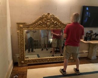Large gilt mirror out of Park Avenue