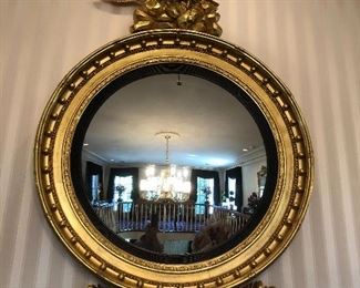 Huge antique bullseye mirror