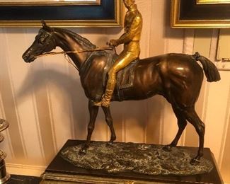 Finally a detailed guilt bronze jockey