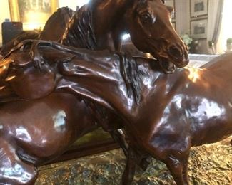 Large bronze horse sculpture