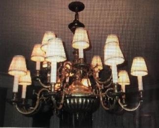 Large brass chandelier