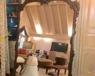 Large finely carved oak French mirror