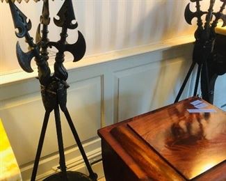 Pair of Lance iron pedestals