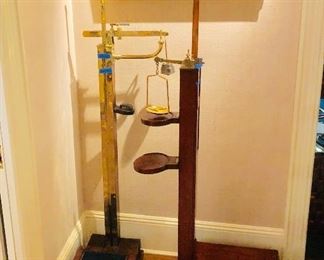 Some antique jockey scales