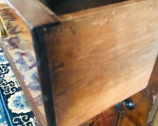 Details of draw construction on antique Breakfront
