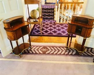 Pair of French style Bronze accented stands