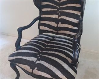 Nettle Creek custom made zebra hide chair