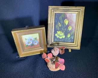 mini floral oil paintings