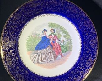 Imperial Salem China Co, decorative plate with 22k gold