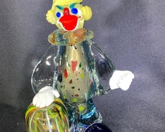 vintage Venetian glass clown figurine