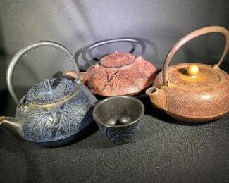 Asian metal teapots 