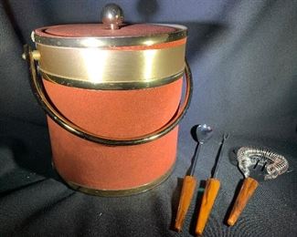 vintage ice bucket  and barware