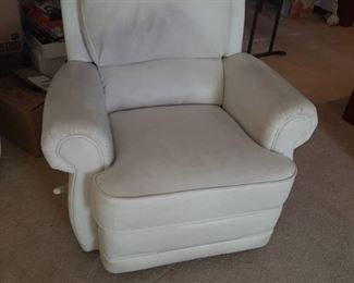 Leather Swivel Gliding Recliner - Some Discoloration