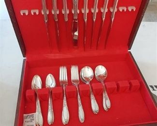 Oneida Sterling Silverware Set - Virginian Pattern - 8 Spoons, 8 Forks, 8 Soup Spoons and 8 Knives