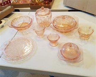 Depression pink glassware