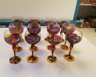 12 pieces of stemware - handcrafted made in Romania