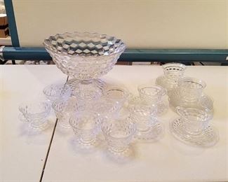 punch bowl set - 11 saucers, 13 cups, one punch bowl