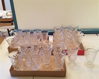 large lot of goblet glasses