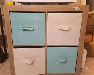 cube shelf with fabric storage cubes