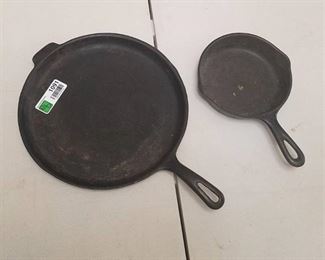 cast iron skillets (small one is Wagner)