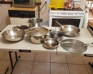 stainless pots and pans