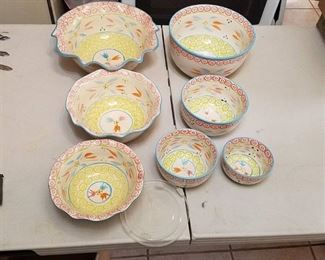 set of decorated bowls