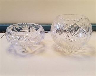 two glass bowls