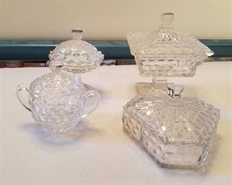 assorted American Fostoria glassware