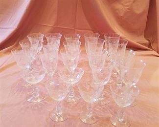 large lot of heisey stemware - at least one has small chip
