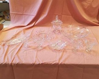 lot of assorted heisey glassware