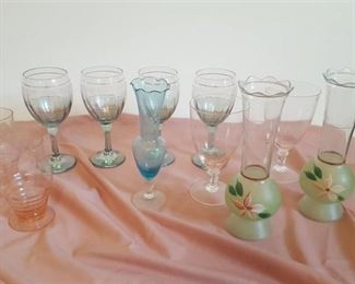 wine glasses and vases