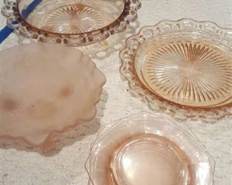 rose colored dishes