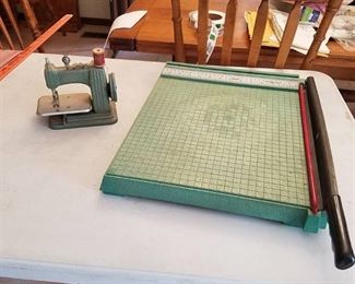 paper cutter and Mini Betsy Ross sewing machine