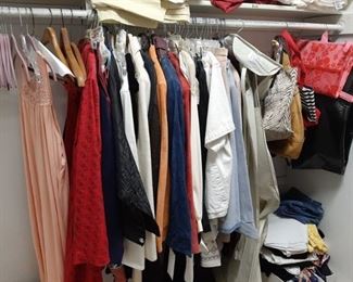 All Womens Clothes and Purses in Closet