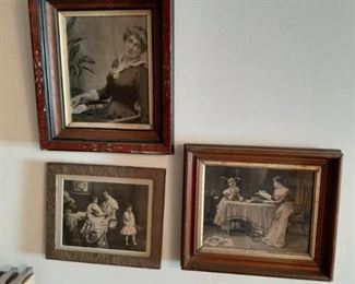 3 Old Pictures in Frames
