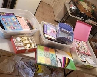 3 totes of scrapbooking/craft supplies