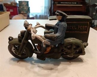 Cast Iron Motorcycle with Side Car
