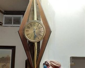 Welby Mid-Century Clock - Brass Finish is Damaged