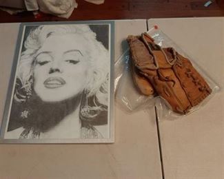 Marilyn Monroe Picture and Old Ball Glove
