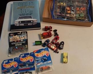 Assorted Hotwheels and Car Book