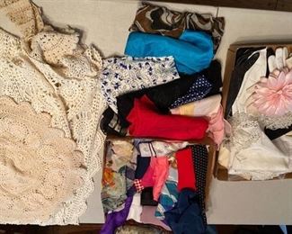 lot of doilies and kerchiefs