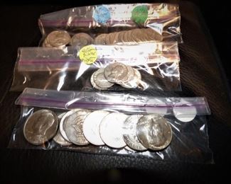 90%  Silver quarters & half dollars