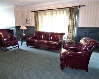 Hickory Chair Leather Sofa, Arm Chair & Wing Back Chair