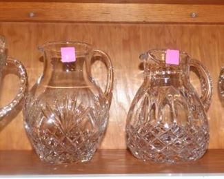 Wexford Pressed glass pitcher, 3 Crystal Pitchers