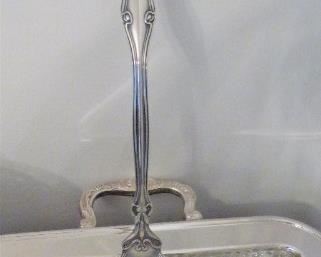 Antique pattern Silver Plate Serving Spoon