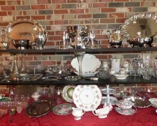 Glass Ware, Silver Plate items, Porcelain, etc.