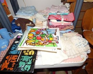 Vintage Baby Clothes, Puzzles, etc.