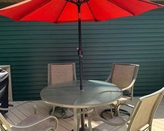 Patio group with swivel chairs.  