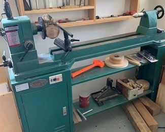 GRIZZLY  Model G1495 heavy duty industrial wood lathe.