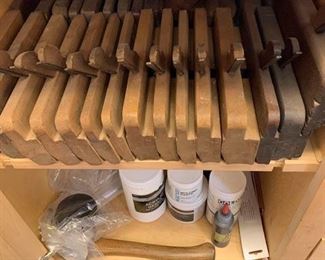 Large collection of early wooden planes, mostly signed:  J. WEBB; L. & I. J. White, Buffalo, Casey Kitchel & Co., Auburn, Albany, and others numbered only.